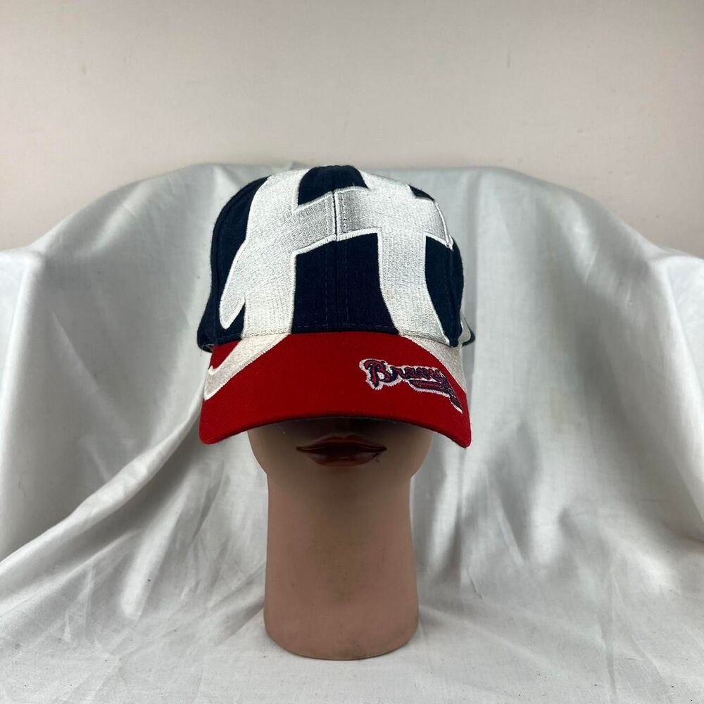 Vintage Atlanta Braves Big Logo The Game Snapback MLB All Over 90s RARE